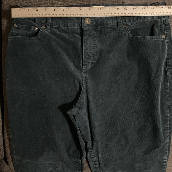 St. John's Bay Corduroy Pants Dark Blue Teal‎ Women's Size 14 Straight Leg - Picture 7 of 9